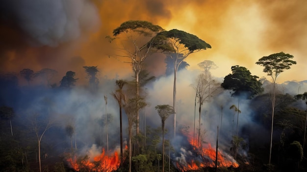 In Brazilië woedt een bosbrand.