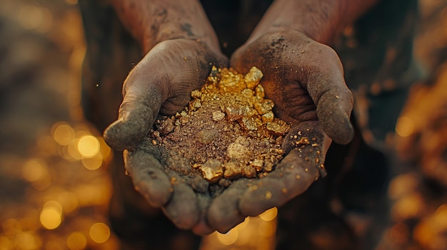 In de goudmijn is goud verkrijgbaar.