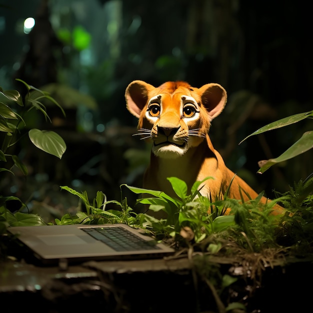 in de jungle met de macbook