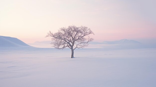 In de winter Lojen subtiele pastel tinten in de Noorse natuur