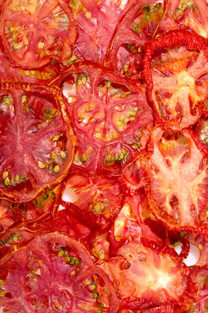In de zon gedroogde tomaten close-up