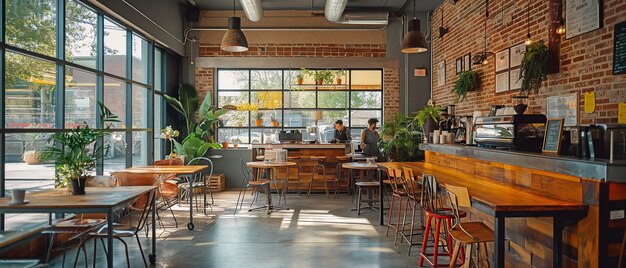 Foto in een moderne bistro.