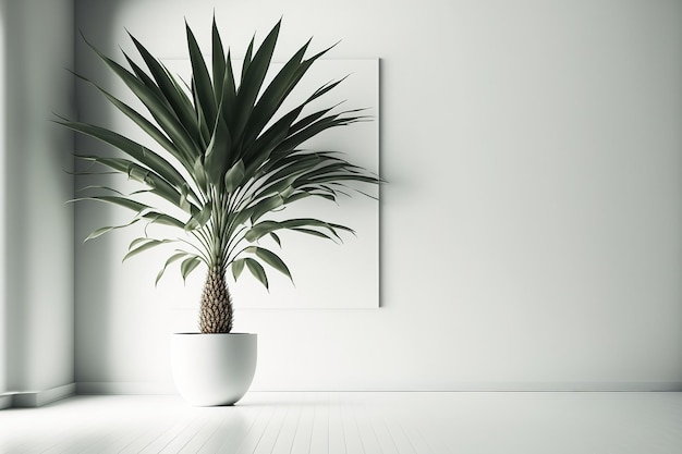 In een witte kamer yucca