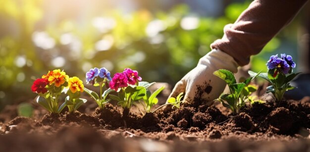 in handschoenen planten planten