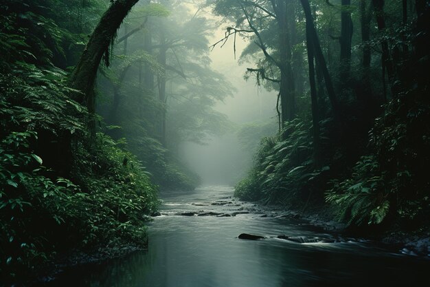 in het bos Generative Ai rivier