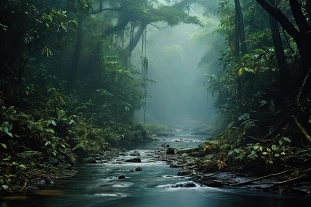 in het bos Generative Ai rivier