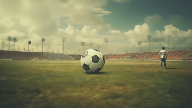 in het voetbalstadion