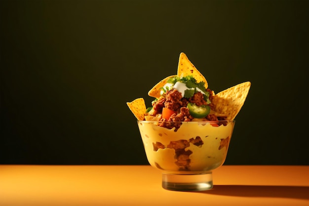 in kopje garnish nacho kopie ruimte concept generatieve AI