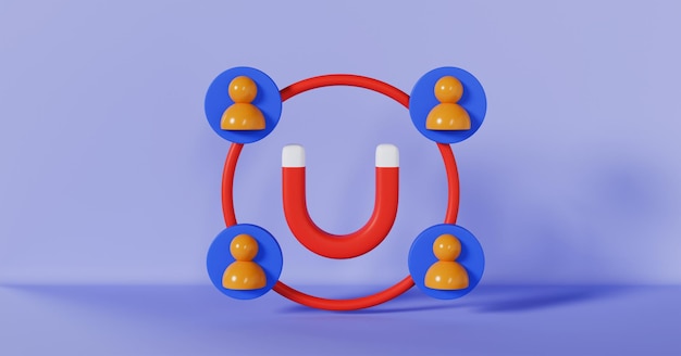 Inbound Online Marketing Icon Concept on Pastel Color Background