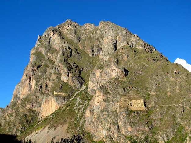 Inca ruïneert Ollantaytambo Urubamba Heilige Vallei Peru Zuid-Amerika