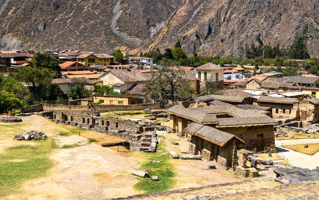 Inca ruins at Ollantaytambo in Peru