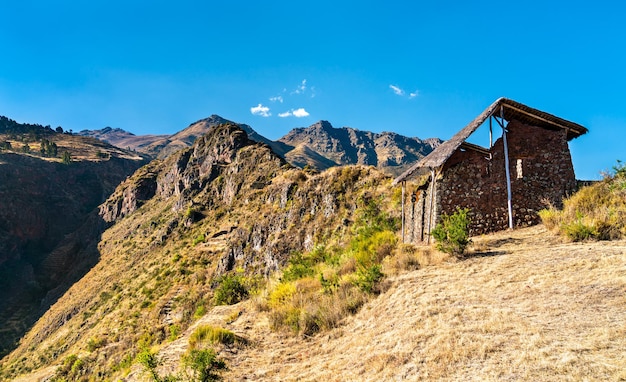 Inca ruins at pisac in peru