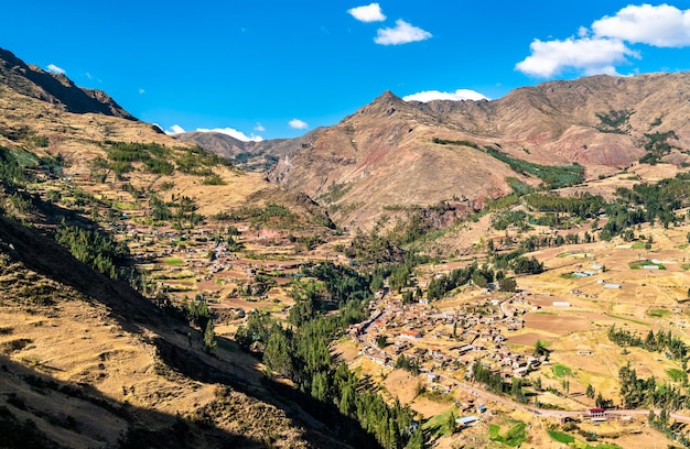 Inca ruins at pisac in peru