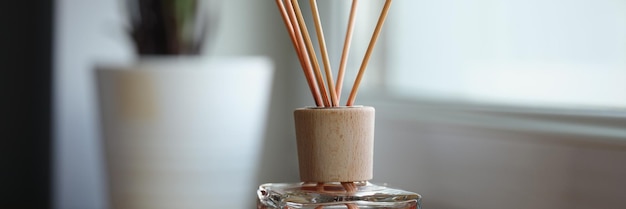 Incense sticks on the windowsill closeup