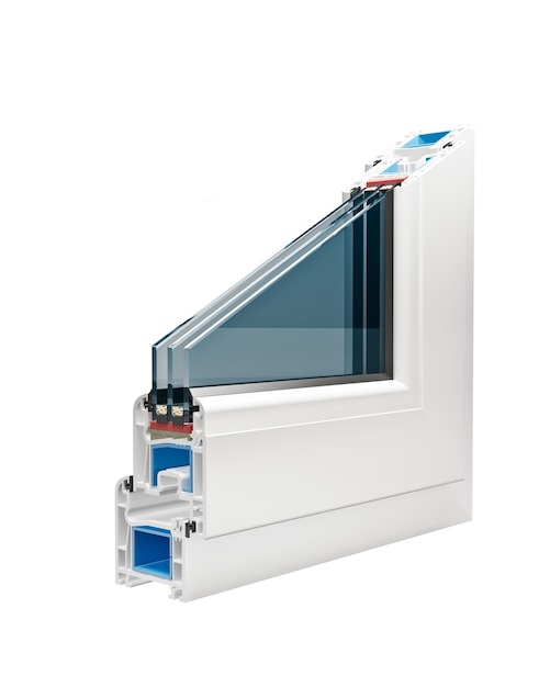 Incision Pvc profile windows with triple glazing