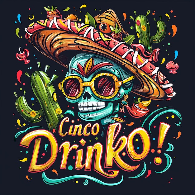 Photo include the text cinco de drinko