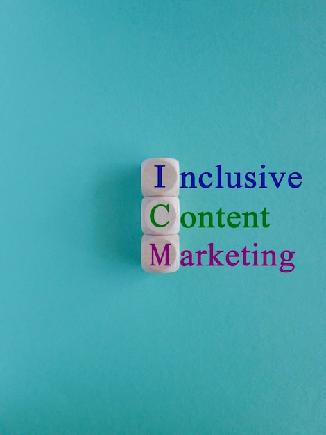 Inclusive content marketing symbol Wooden cubes with words Inclusive content marketing