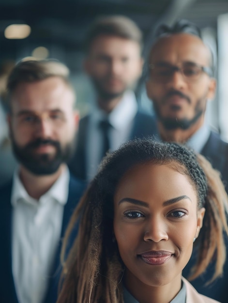 Foto forza lavoro inclusiva con uomini d'affari che mostrano diversità in ufficio