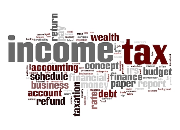 Income tax word cloud