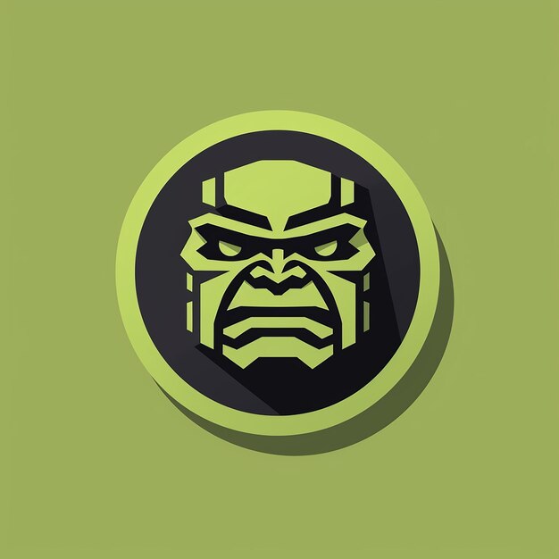 Photo the incredible hulk as a symmetrical flat icon design