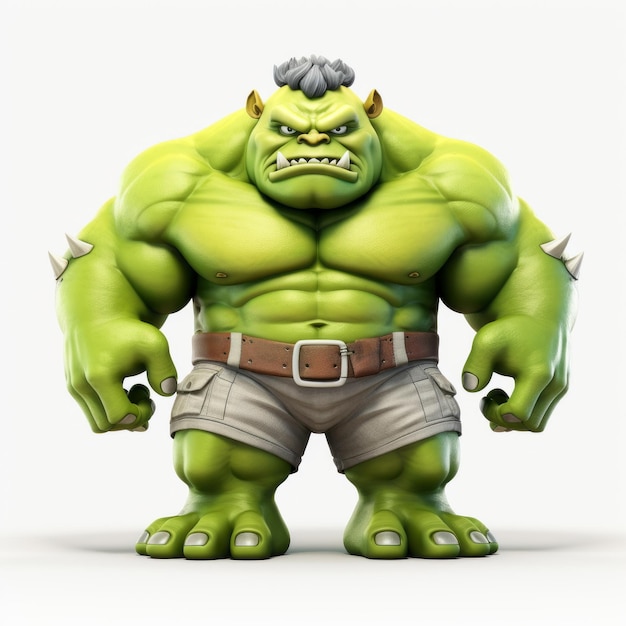 Incredible Hulk A Charming And Colorful 3d Render Illustration