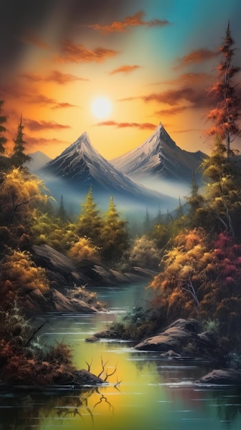 Incredible Landscape in Airbrush Art Technique