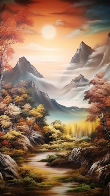 Incredible Landscape in Airbrush Art Technique