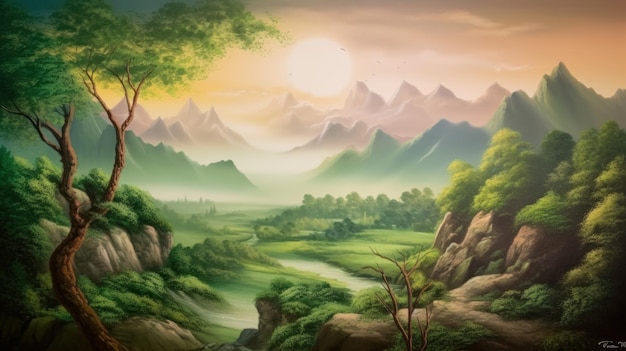 Incredible Landscape in Airbrush Art Technique