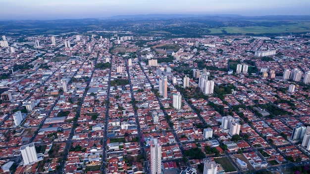 Indaiatuba Ecological Park Beautiful park in the city center with lake and beautiful trees and houses Aerial view