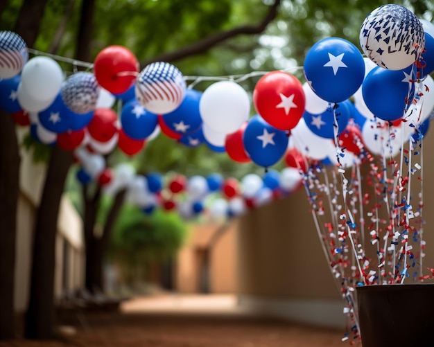 Foto giorno dell'indipendenza dell'america cupcake sfondo bandiera degli stati uniti giorno commemorativo