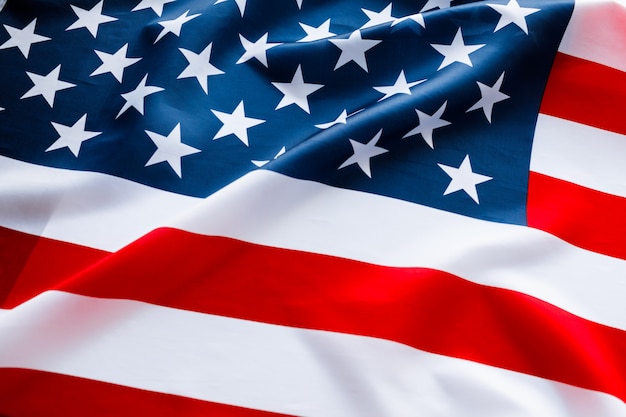 独立記念日、アメリカの国旗、クローズアップ。