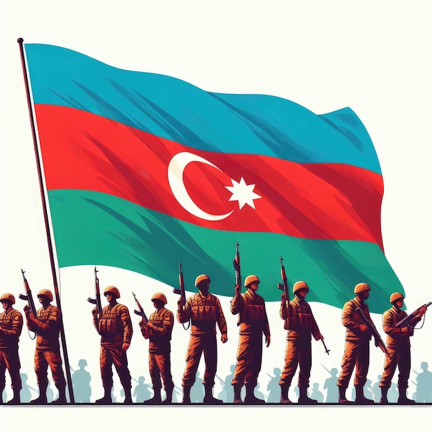 independence Day of Azerbaijan on white