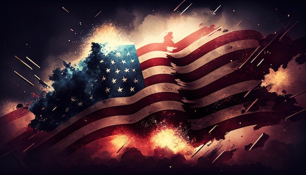 The Independence Day background 4th July holiday celebration illustration Generative AI