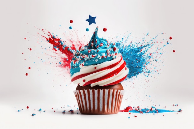 Independence Day cupcake for 4th July celebration