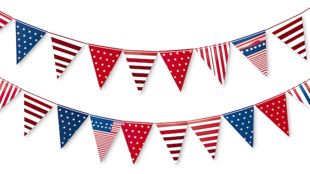 Photo independence day united states stars and dividers usa flag illustration decorations border lines memorial day traditional patriotic us icons for american national holiday veterans day usa set