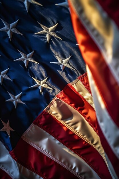 Independence day a woman with a american flag