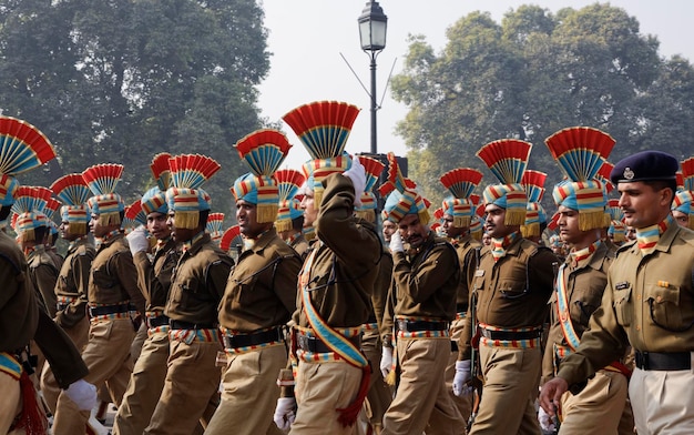 Foto india, delhi; 20 gennaio 2007, parata militare per la giornata dell'indipendenza - editorial