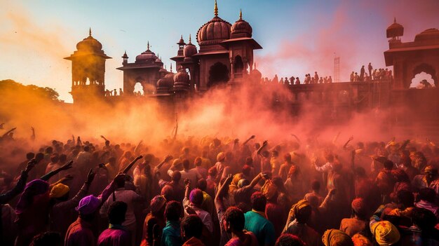 写真 インド ホリの鮮やかな色彩を体験する 色の祭り コミュニティに参加することで