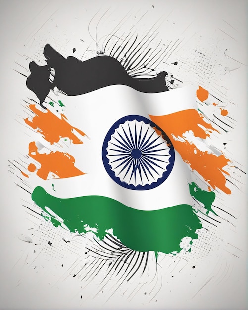 インド国旗アートイラスト