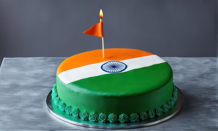 फोटो india flag on birthday cake 15 august independence day