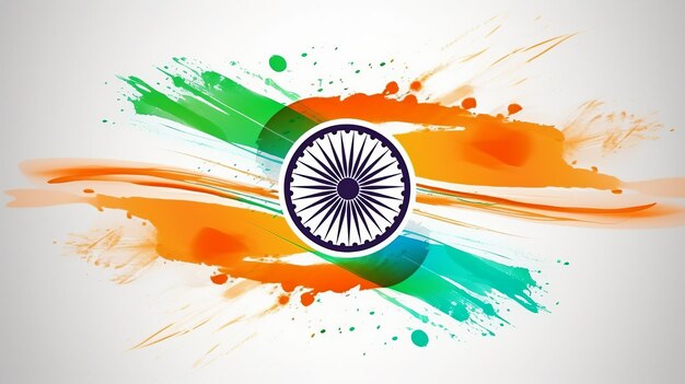 India flag illustration for independence day india and republic day generative ai