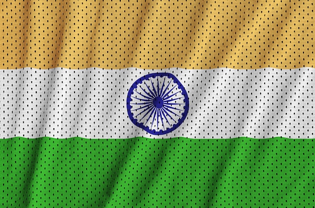 India flag printed on a polyester nylon sportswear mesh fabric