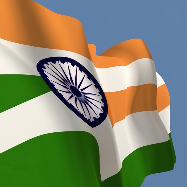 The india flag waving texture with 3D Model