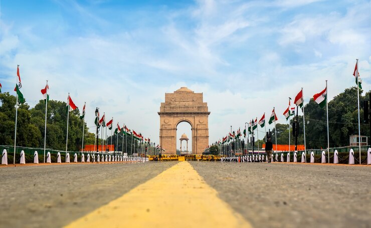 India Gate historisch monument in New Delhi, India