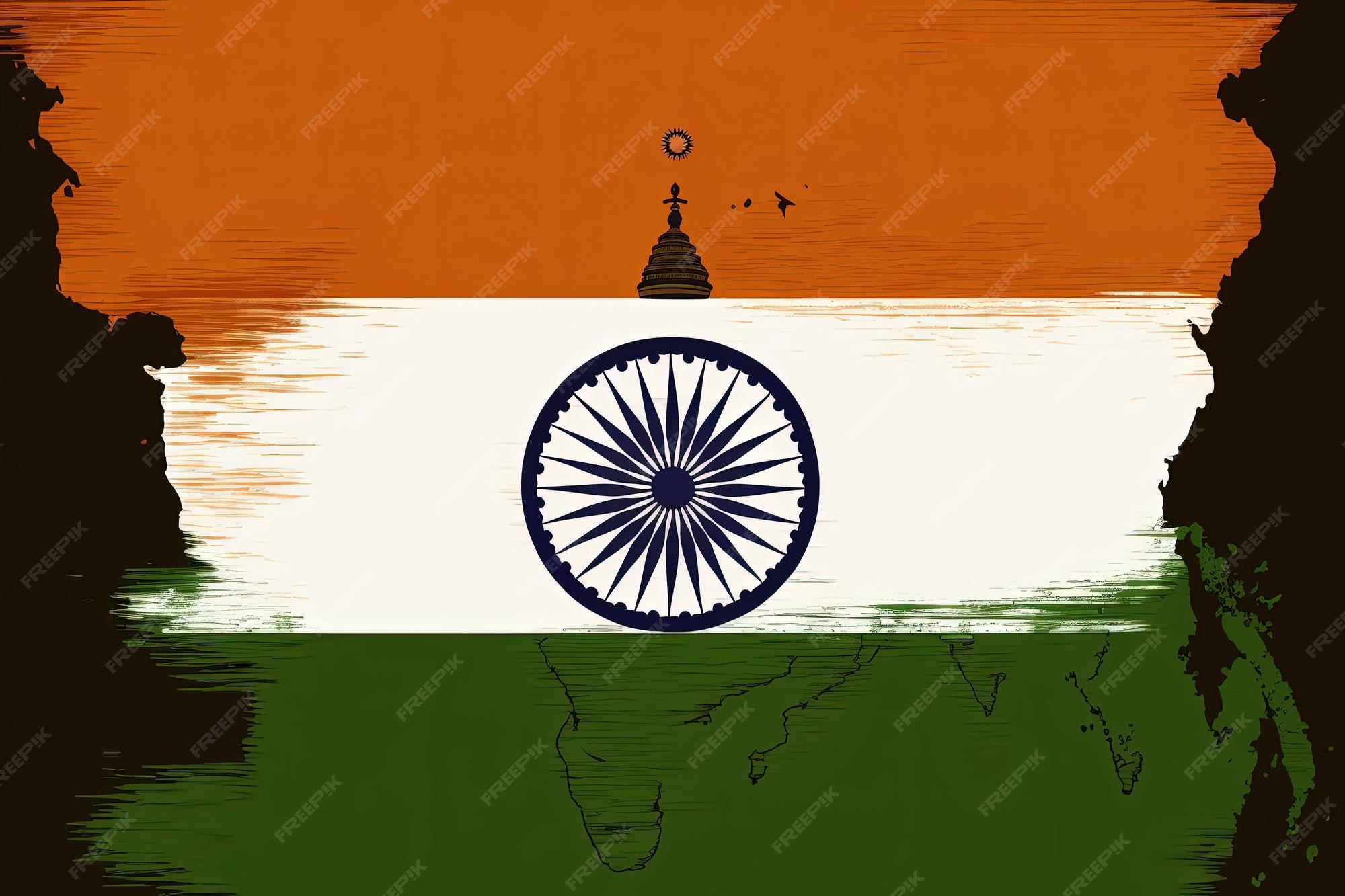 Premium AI Image India Independence Day 15 august Indian Flag ashoka