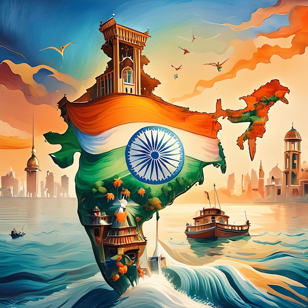 independence day india map image