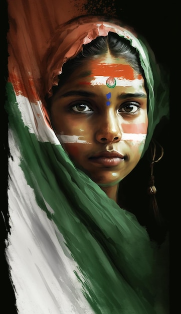 인도 사람들의 인도 독립 기념일 초상화 8월 15일 ai 이미지