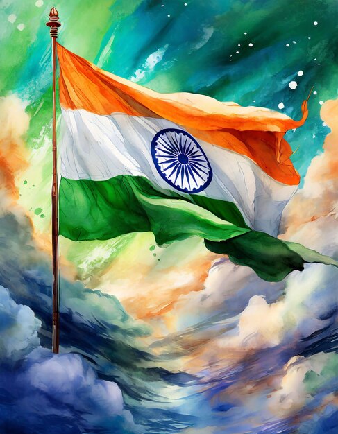 Photo india national flag waving in beautiful clouds republic day independence day