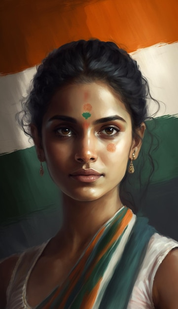 India onafhankelijkheidsdag portret van Indiase mensen 15 augustus ai afbeelding