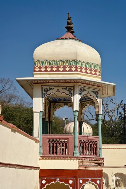 India, Rajasthan, Jaipur, Sisodia Rani Ka Bagh Palace, built in 1710 A.D. by Maharaja Sawai Jai Singh